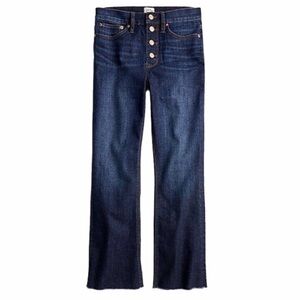 J. Crew 9" demi-boot crop jean in Dark Worn wash, Size 32